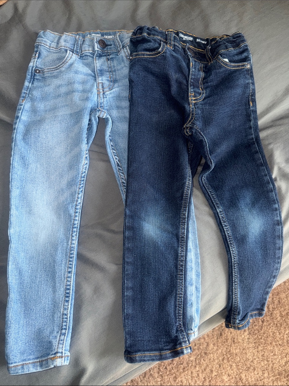 Boys Stretch Skinny Jeans - Light Blue & Dark Blue